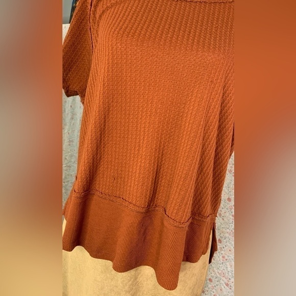 Vintage Mudd Women's Medium mudd Brown Inside out out Short Sleeve Shirt - Picture 4 of 11